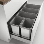 CoxÂ® Box 350 S/1000-5, Afvalsysteem voor gangbare uittreksystemen, zonder biologisch deksel, lichtgrijs