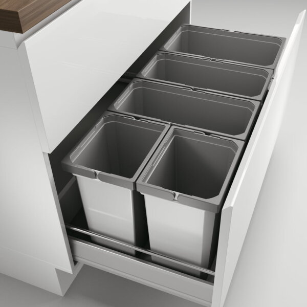 CoxÂ® Box 350 S/1000-5, Afvalsysteem voor gangbare uittreksystemen, zonder biologisch deksel, lichtgrijs