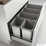 CoxÂ® Box 350 S/1000-5, Afvalsysteem voor gangbare uittreksystemen, met biologisch deksel, lichtgrijs