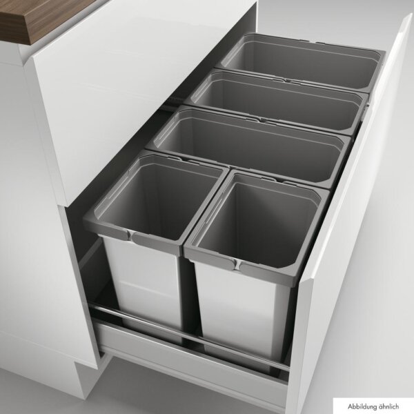 CoxÂ® Box 350 S/1000-5, Afvalsysteem voor gangbare uittreksystemen, met biologisch deksel, lichtgrijs