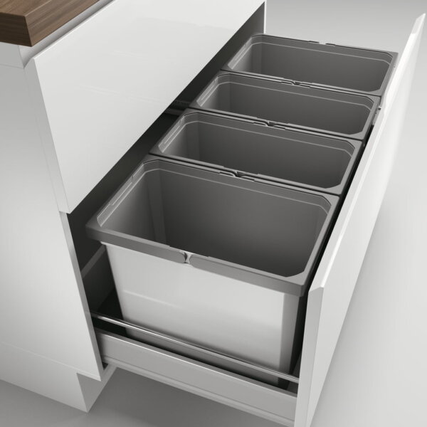 CoxÂ® Box 350 S/1000-4, Afvalsysteem voor gangbare uittreksystemen, lichtgrijs
