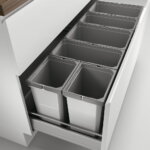 Cox® Box 350 S/1200-6, Afvalsysteem voor gangbare uittreksystemen, zonder biologisch deksel, lichtgrijs