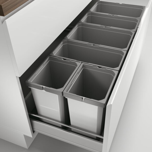 CoxÂ® Box 350 S/1200-6, Afvalsysteem voor gangbare uittreksystemen, zonder biologisch deksel, lichtgrijs