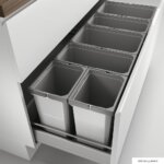 CoxÂ® Box 350 S/1200-6, Afvalsysteem voor gangbare uittreksystemen, met biologisch deksel, lichtgrijs