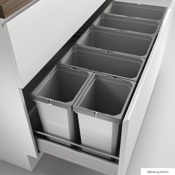 CoxÂ® Box 350 S/1200-6, Afvalsysteem voor gangbare uittreksystemen, met biologisch deksel, lichtgrijs