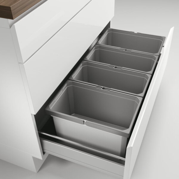 CoxÂ® Box 235 S/1000-4, Afvalsysteem voor gangbare uittreksystemen, lichtgrijs