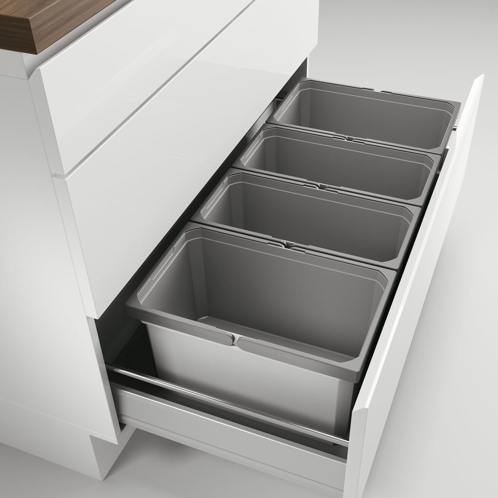 CoxÂ® Box 235 S/1000-4, Afvalsysteem voor gangbare uittreksystemen, lichtgrijs