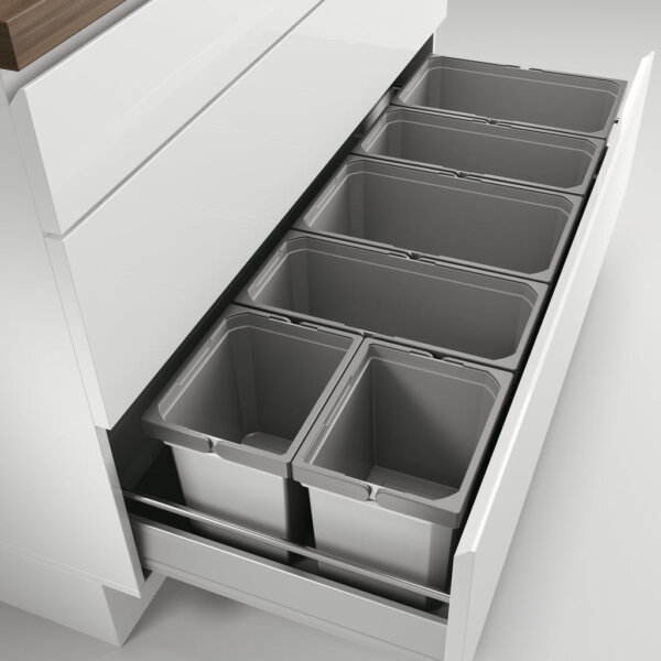 CoxÂ® Box 235 S/1200-6, Afvalsysteem voor gangbare uittreksystemen, lichtgrijs