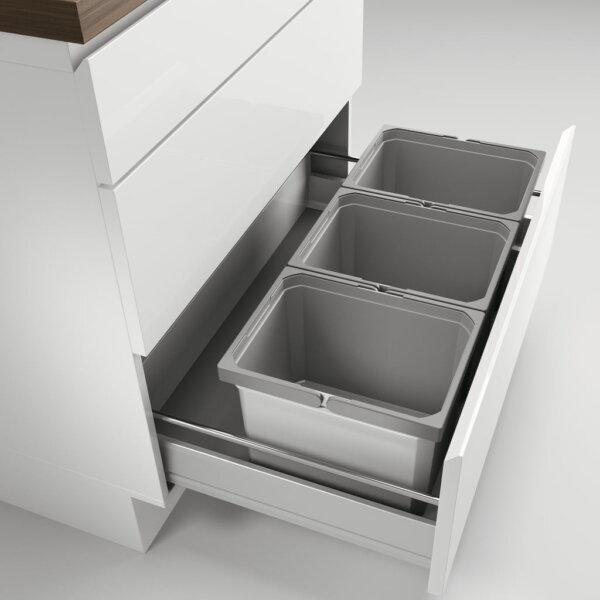 CoxÂ® Box 235 K/800-3, Afvalsysteem voor gangbare uittreksystemen, zonder biologisch deksel, lichtgrijs