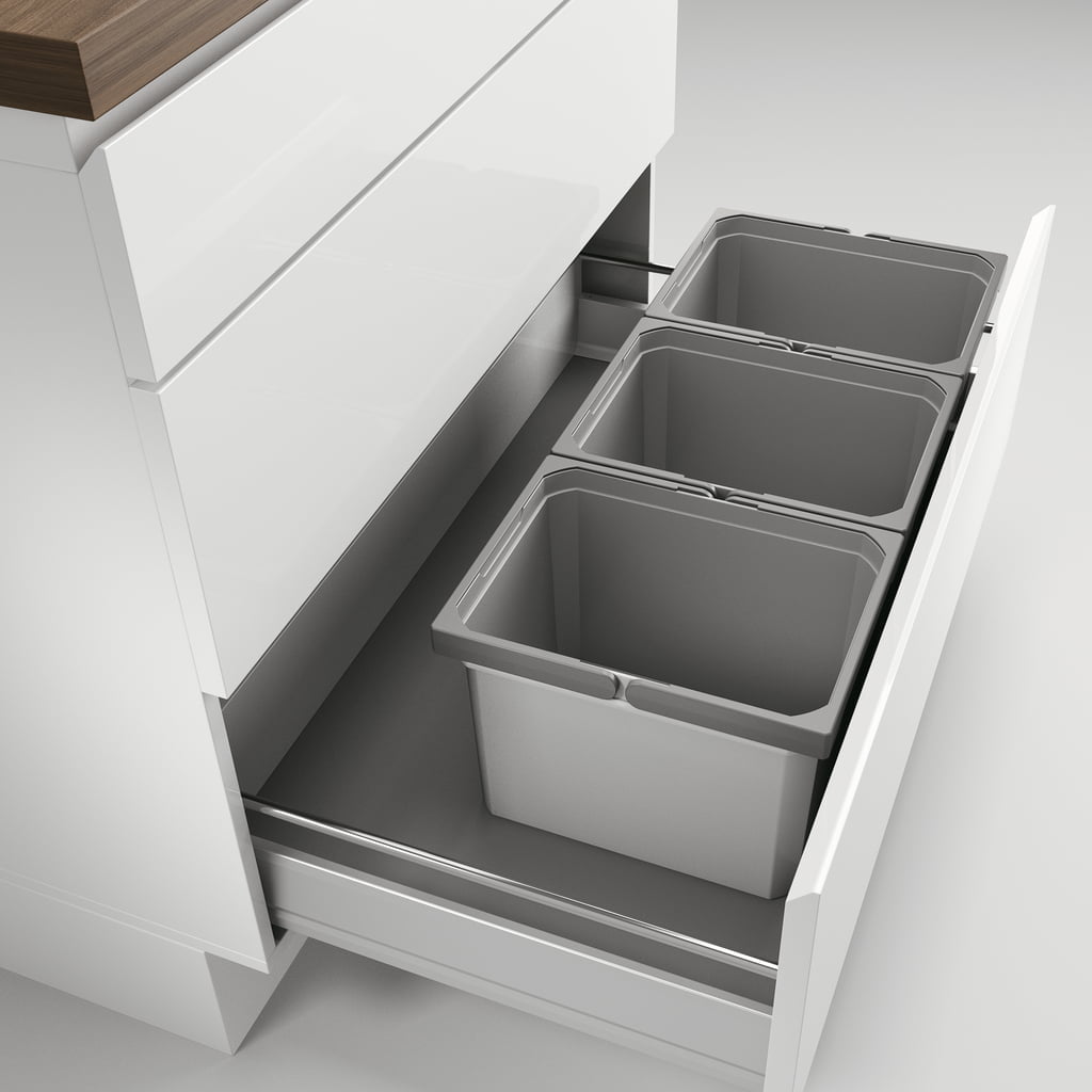 CoxÂ® Box 235 K/900-3, Afvalsysteem voor gangbare uittreksystemen, zonder biologisch deksel, lichtgrijs