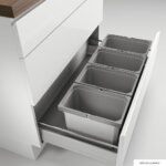 CoxÂ® Box 235 K/900-4, Afvalsysteem voor gangbare uittreksystemen, met biologisch deksel, lichtgrijs