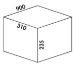 Coxｨ Box 235 K/900-4, Afvalverzamelsysteem voor voorhanden uittreksystemen., met biologisch deksel, lichtgrijs
