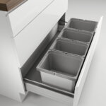 CoxÂ® Box 235 K/1000-4, Afvalsysteem voor gangbare uittreksystemen, zonder biologisch deksel, lichtgrijs