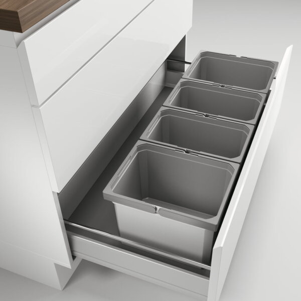 CoxÂ® Box 235 K/1000-4, Afvalsysteem voor gangbare uittreksystemen, zonder biologisch deksel, lichtgrijs