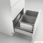 CoxÂ® Box 275 K/600-2, Afvalsysteem voor gangbare uittreksystemen, met biologisch deksel, lichtgrijs