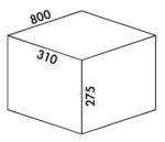 Coxィ Box 275 K/800-3, Afvalverzamelsysteem voor voorhanden uittreksystemen., zonder biologisch deksel, lichtgrijs