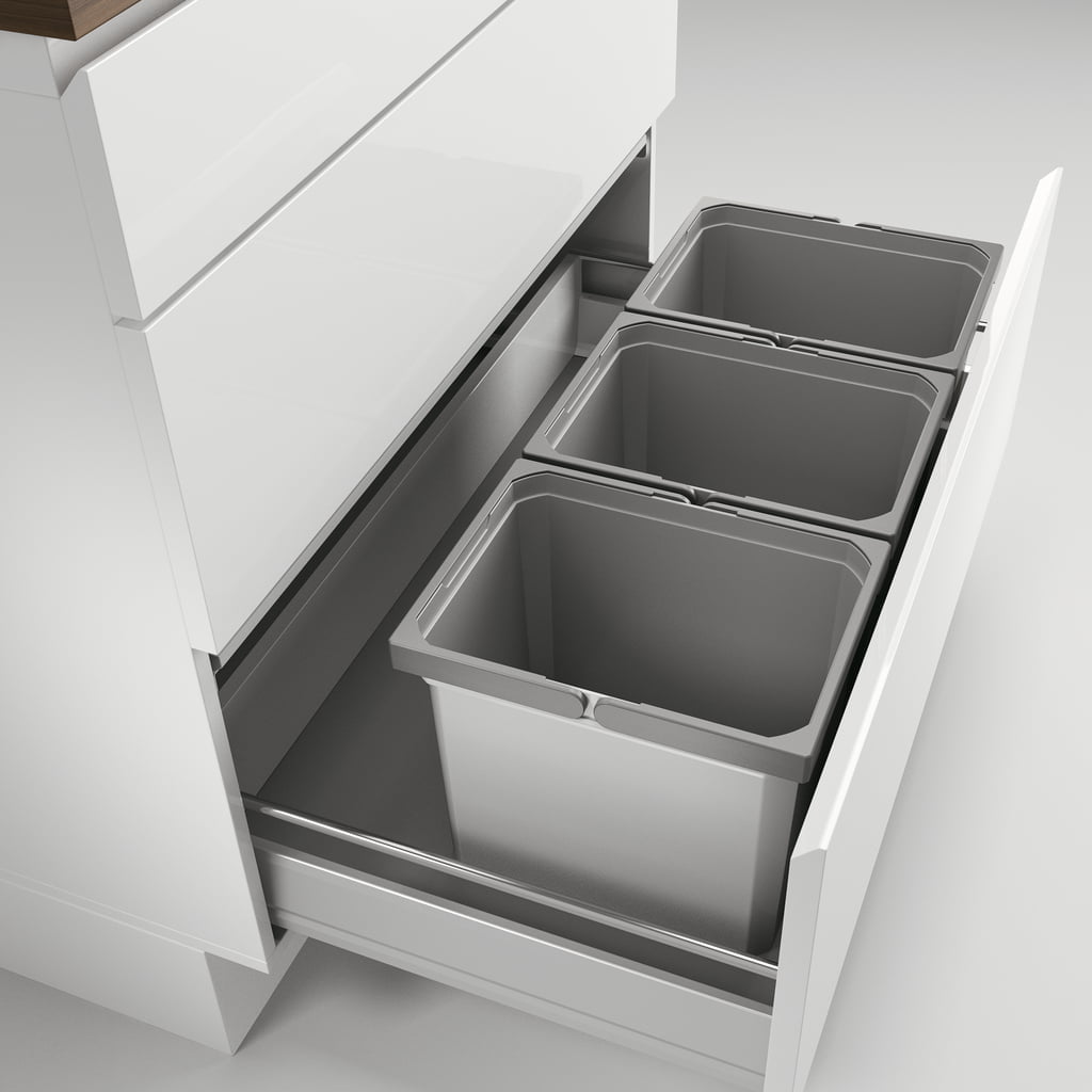 CoxÂ® Box 275 K/900-3, Afvalsysteem voor gangbare uittreksystemen, zonder biologisch deksel, lichtgrijs