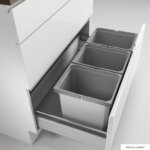 CoxÂ® Box 275 K/900-3, Afvalsysteem voor gangbare uittreksystemen, met biologisch deksel, lichtgrijs