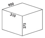 Coxｨ Box 275 K/900-3, Afvalverzamelsysteem voor voorhanden uittreksystemen., met biologisch deksel, lichtgrijs