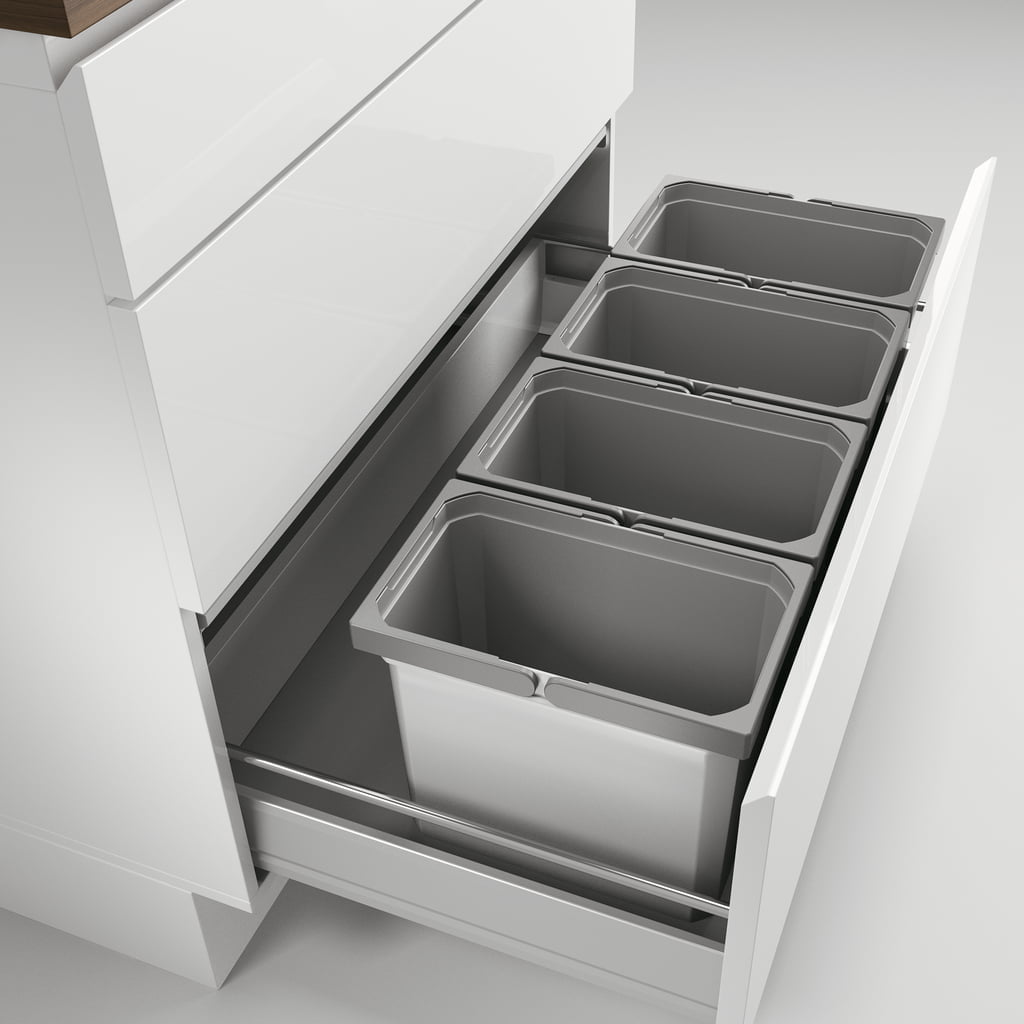 CoxÂ® Box 275 K/900-4, Afvalsysteem voor gangbare uittreksystemen, zonder biologisch deksel, lichtgrijs