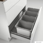 CoxÂ® Box 275 K/900-4, Afvalsysteem voor gangbare uittreksystemen, met biologisch deksel, lichtgrijs