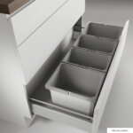 Cox® Box 275 K/1000-4, Afvalsysteem voor gangbare uittreksystemen, met biologisch deksel, lichtgrijs