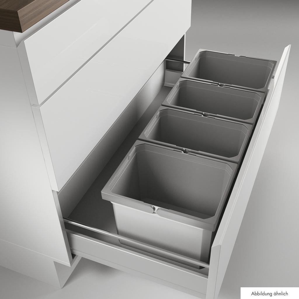 CoxÂ® Box 275 K/1000-4, Afvalsysteem voor gangbare uittreksystemen, met biologisch deksel, lichtgrijs