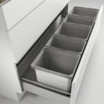 Cox® Box 275 K/1200-5, Afvalsysteem voor gangbare uittreksystemen, zonder biologisch deksel, lichtgrijs