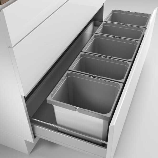 CoxÂ® Box 275 K/1200-5, Afvalsysteem voor gangbare uittreksystemen, zonder biologisch deksel, lichtgrijs