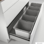 Cox® Box 275 K/1200-5, afvalsysteem voor uittreksystemen, met biologisch deksel, lichtgrijs