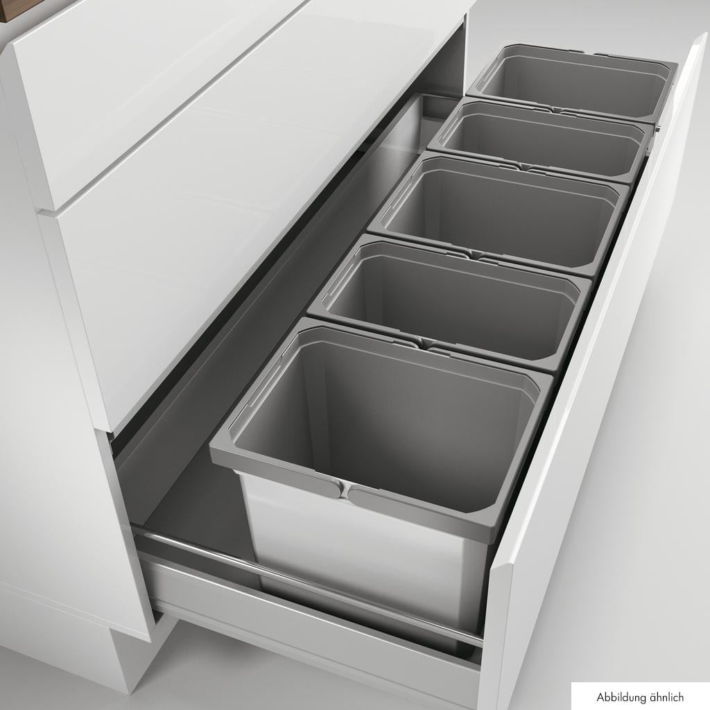Coxｨ Box 275 K/1200-5, Afvalverzamelsysteem voor voorhanden uittreksystemen., met biologisch deksel, lichtgrijs