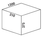 Coxィ Box 275 K/1200-5, Afvalverzamelsysteem voor voorhanden uittreksystemen., met biologisch deksel, lichtgrijs