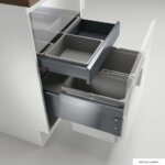CoxÂ® Base 360 K/500-2 met Base-Board, afvalsysteem voor Frontuittreksysteem, met biologisch deksel, lichtgrijs, H 460 mm