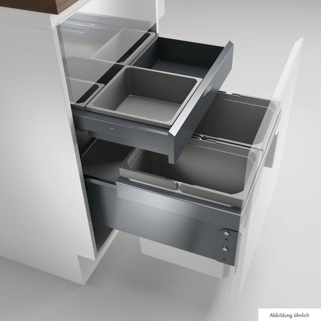 CoxÂ® Base 360 K/500-2 met Base-Board, afvalsysteem voor Frontuittreksysteem, met biologisch deksel, lichtgrijs, H 460 mm