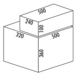 Coxｨ Base 360 K/500-2 met Base-Board, Afvalverzamelsysteem voor Frontuittreksysteem., met biologisch deksel, lichtgrijs, H 460 mm