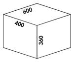 Coxｨ Base 360 S/600-4, Afvalverzamelsysteem voor Frontuittreksysteem., zonder biologisch deksel, antraciet, H 360 mm