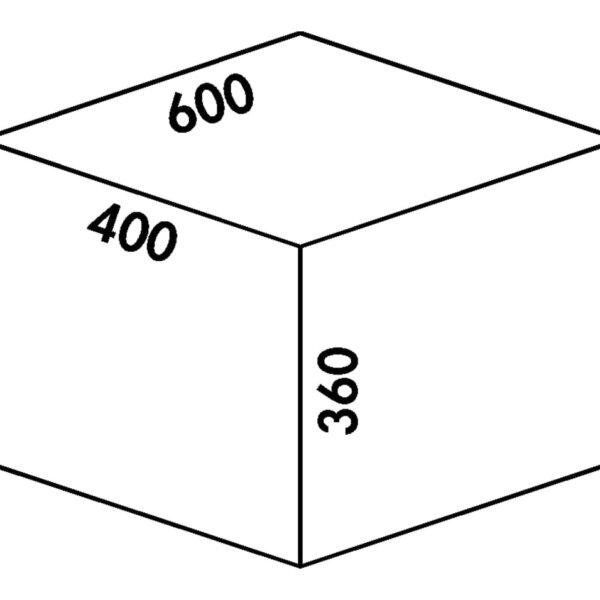 Coxｨ Base 360 S/600-4, Afvalverzamelsysteem voor Frontuittreksysteem., zonder biologisch deksel, antraciet, H 360 mm