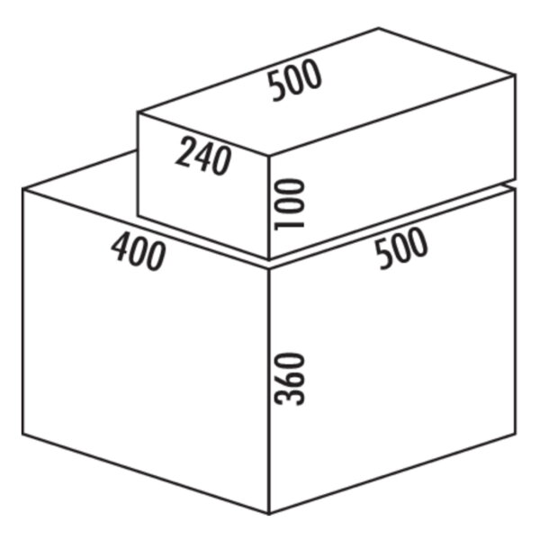 Coxｨ Base 360 S/500-3 met Base-Board, Afvalverzamelsysteem voor Frontuittreksysteem., zonder biologisch deksel, antraciet, H 460 mm