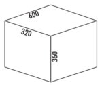 Coxｨ Base 360 K/600-2, Afvalverzamelaar met frontuittreksysteem., met biologisch deksel, antraciet, H 360 mm