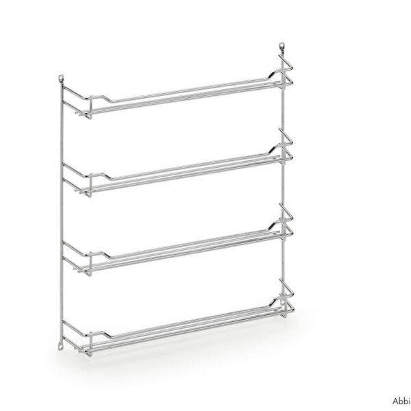 Kruidenbord chroom 1, Kruidenrek., voor 4x3 dozen, H 425, B 202, D 66 mm