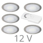 FORMA Sun led set 12V inbouw 5 x 2,4 Watt incl. dimmer / afstandsbediening
