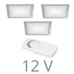 FORMA Q Sun led set 12V inbouw 3 x 2,4 Watt incl. dimmer / afstandsbediening