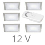 FORMA Q Sun led set 12V inbouw 5 x 2,4 Watt incl. dimmer / afstandsbediening