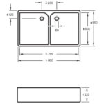 Gootsteen keramisch dubbel
