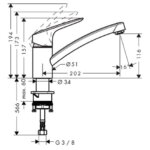 Keukenkraan 1 hendel HANSGROHE Logis 120