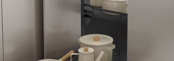 DOLPHIN Zwenkplateau-set grijs