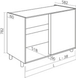 Hoekkast keukenkast zelfbouw H782mm