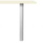 Kreta Vierkante voet aluminium, tafelpoot, roestvrij staalkleurig, H 700 mm