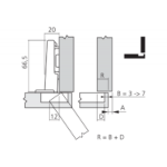 Scharnier CLIP top BLUMOTION 110° voor opliggende deur. Set van 100 stuks. Gereedschapsloos - Afbeelding 4