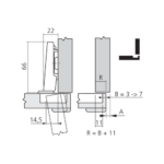 Scharnier CLIP top BLUMOTION 95° voor opliggende dikke deur. Set van 50 stuks. Gereedschapsloos. - Afbeelding 3